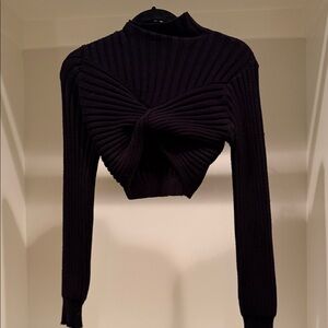 Anthropologie Black Ribbed Turtleneck Sweater